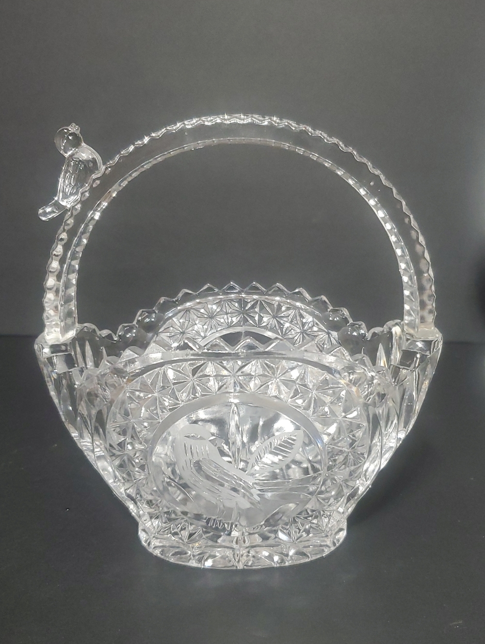 Vtg Hofbauer Byrdes Lead Crystal Basket